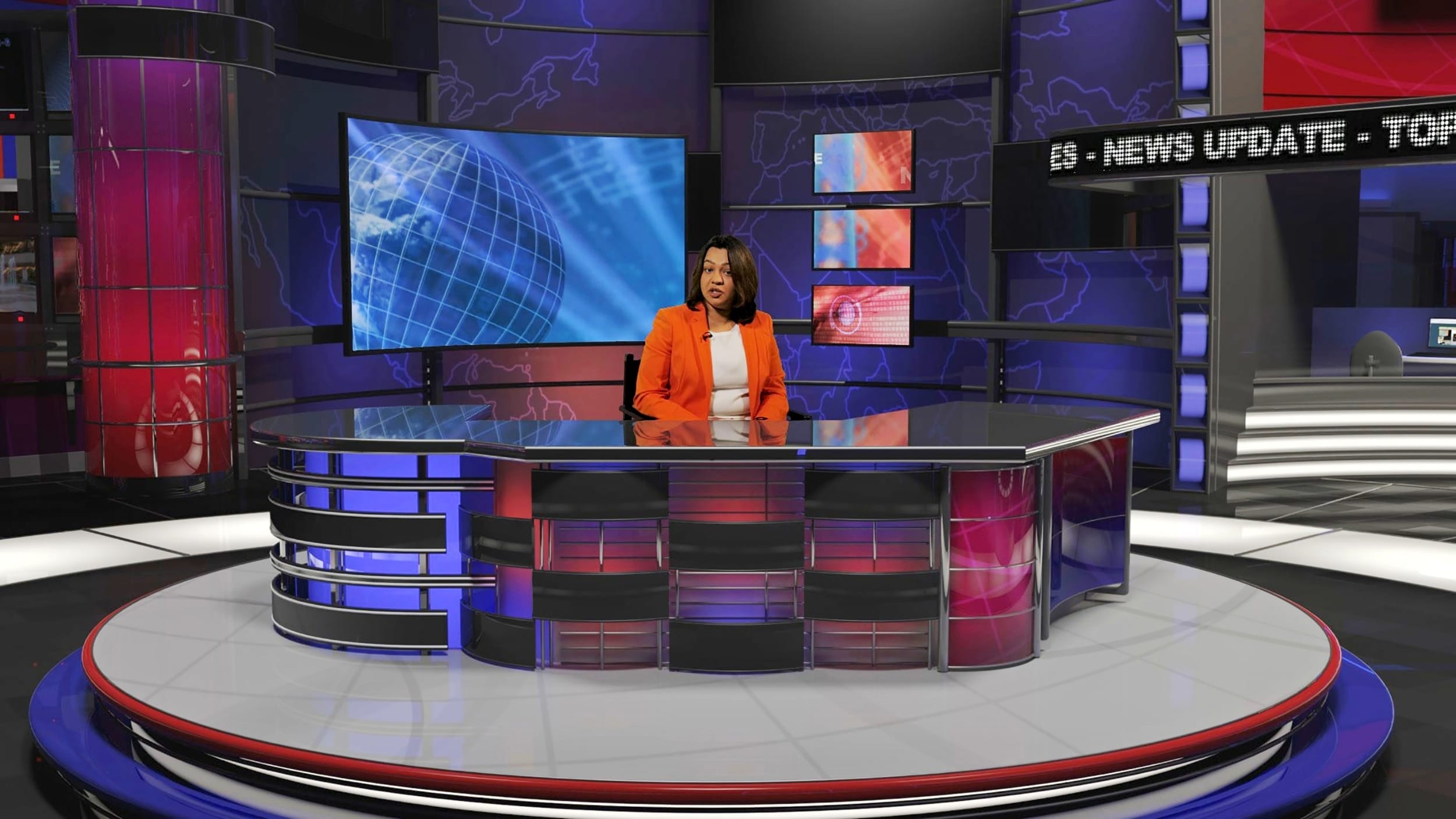 Live news virtual set at our TV training studio