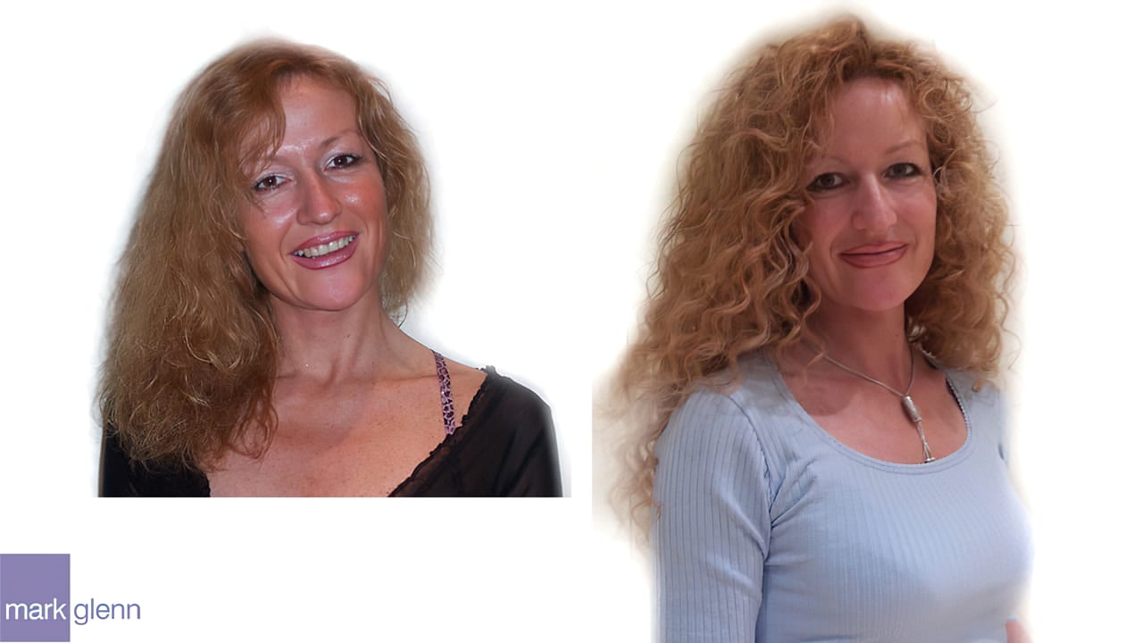 HE026 - Gorgeous Long Curls Hair Extensions Before & After - Mark Glenn, London