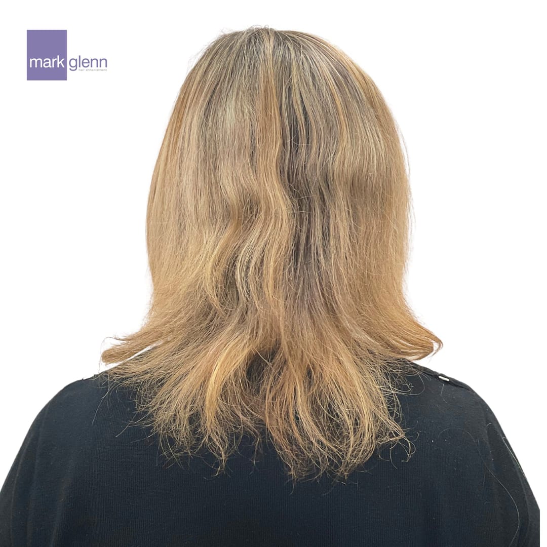 Before Picture - Bouncy, wavy hair extensions after chemical colour damage