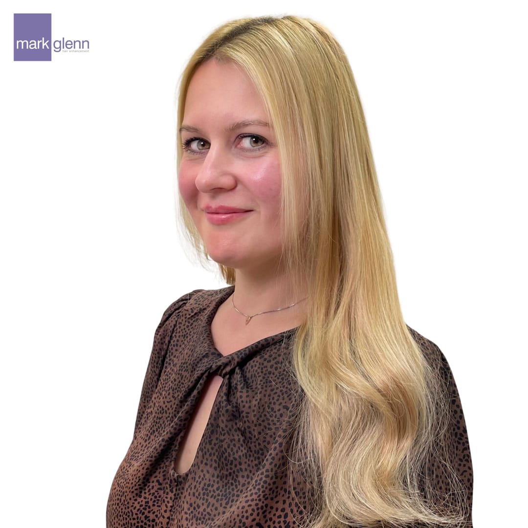 After Picture - Beautiful Blonde Fibre Hair Extensions After Tape Extensions Thinning