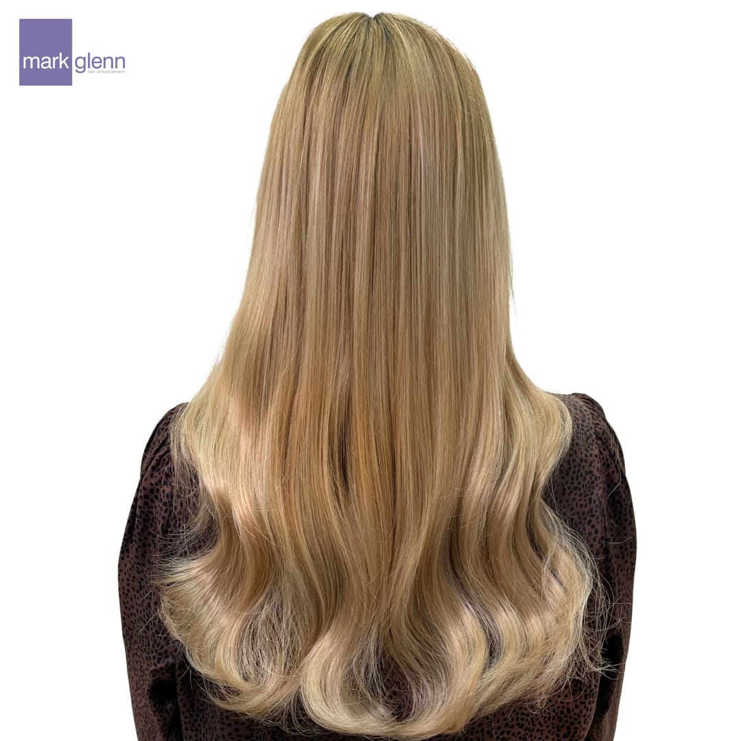 After Picture - Beautiful Blonde Fibre Hair Extensions After Tape Extensions Thinning