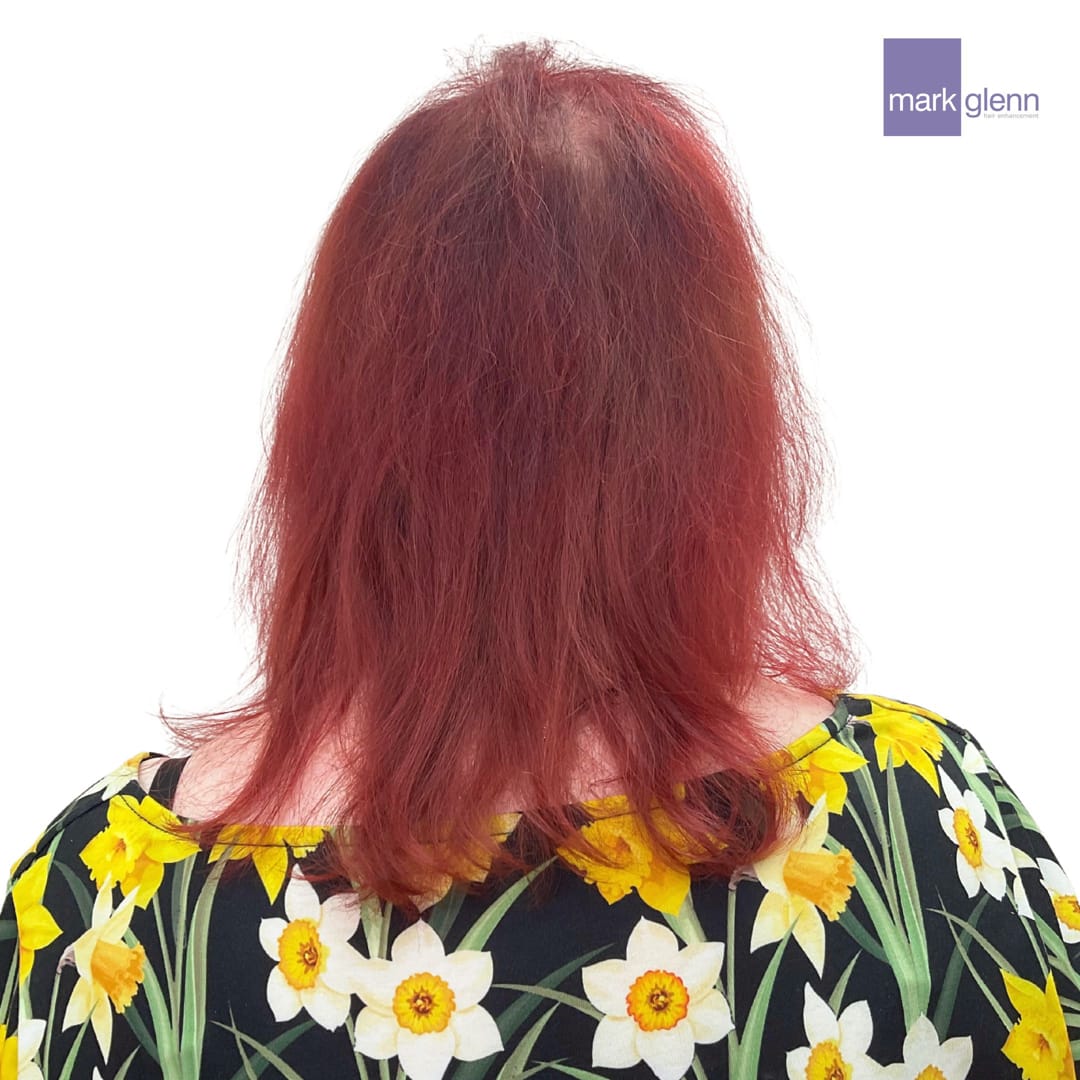 Before Picture - Tantalising Transition in Gorgeous Red - Semi-Permanent Trans Wig Alternative