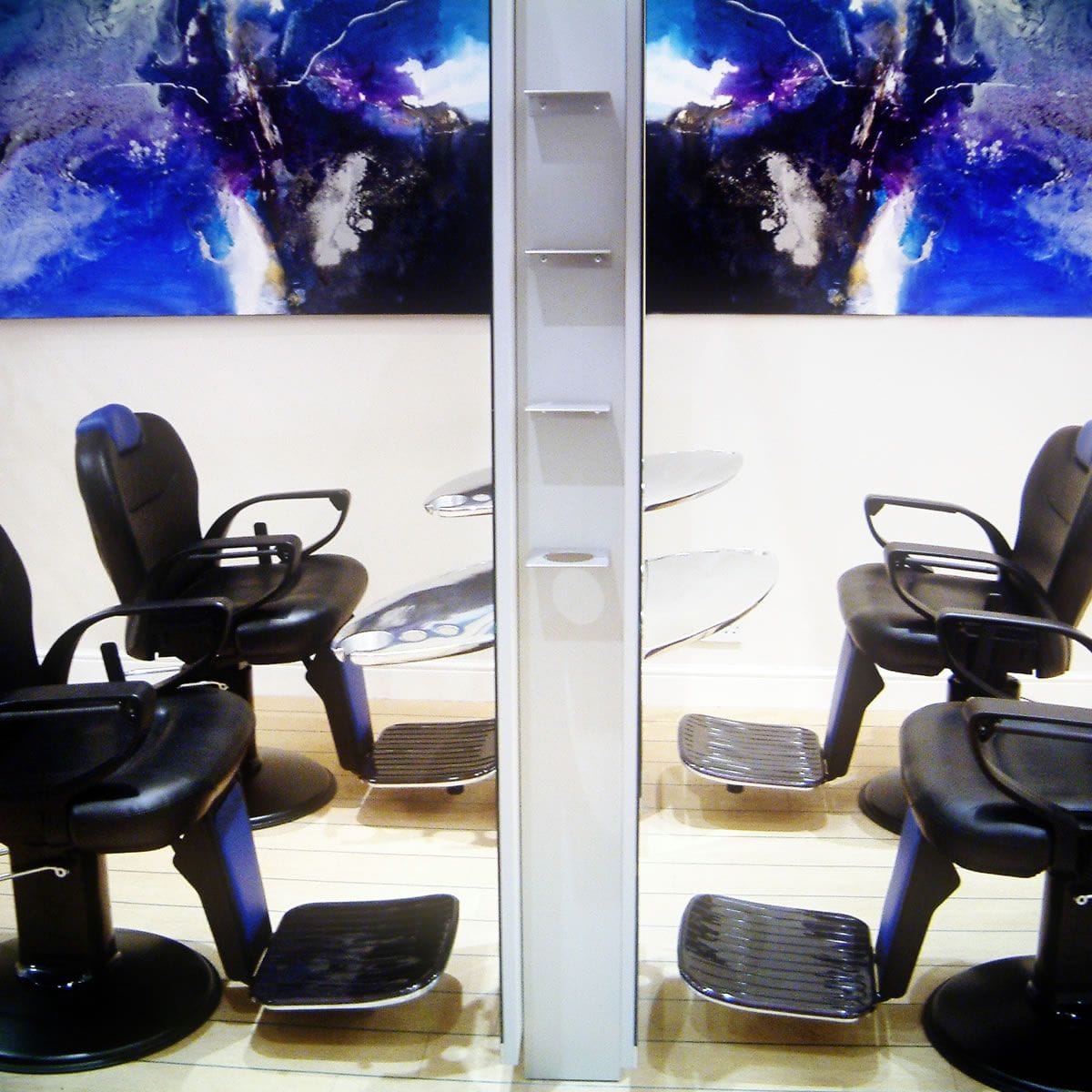 Styling stations at Mark Glenn Hair Enhancement's London hair extension studio, Mount Street, 2005