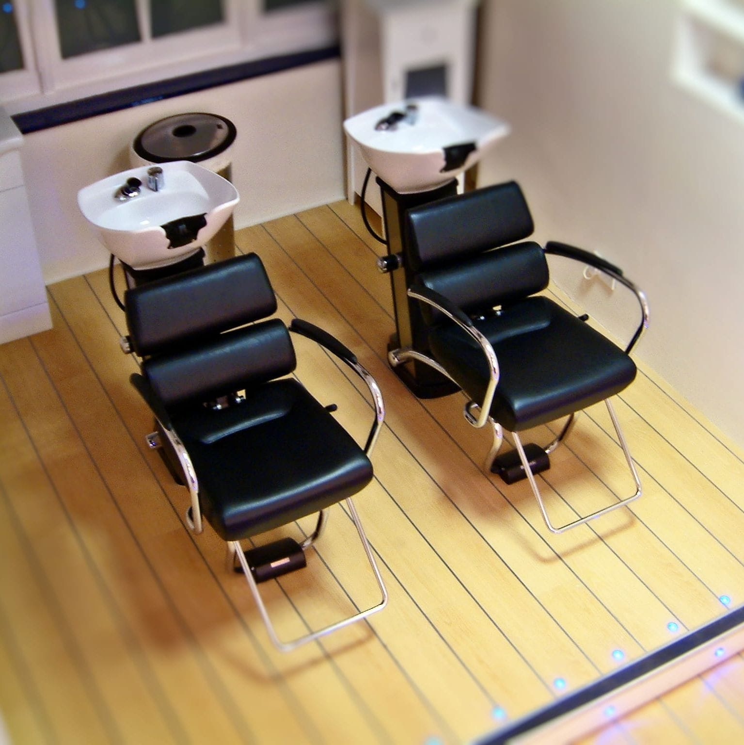 Japanese backwash stations at Mark Glenn's Mount Street location - Mayfair, London, 2005