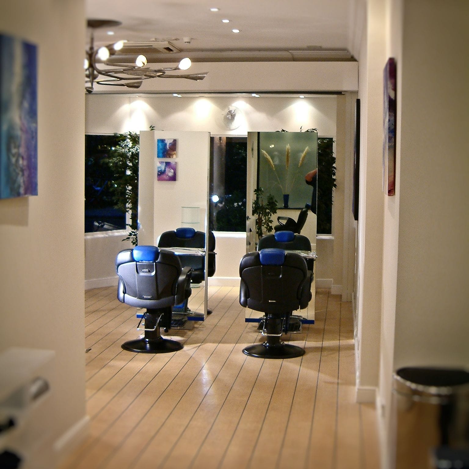 Electronically adjustable Japanese styling chairs at Mark Glenn's Mayfair location, 2005