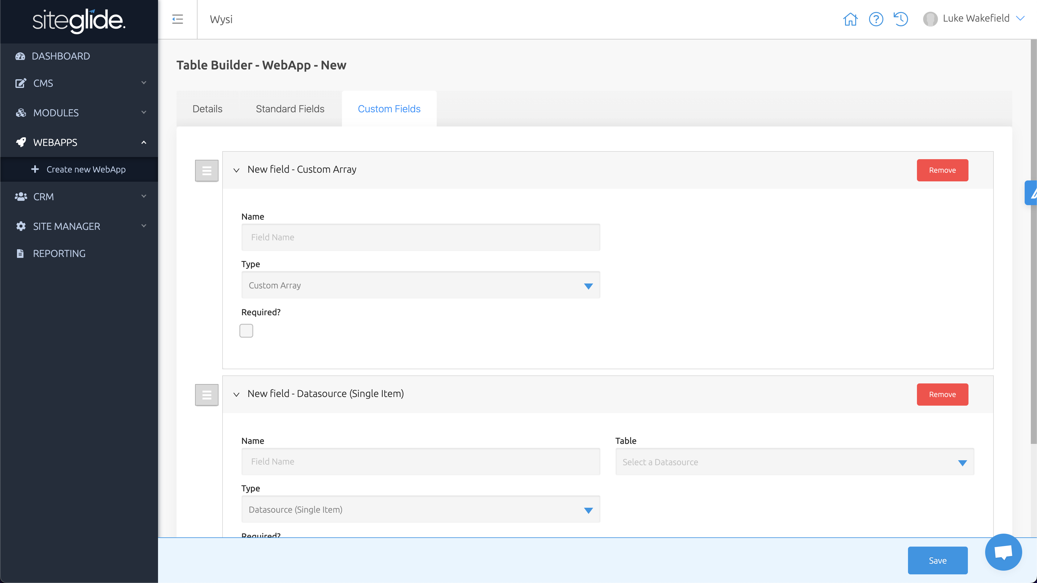 Siteglide Version 2.0 admin