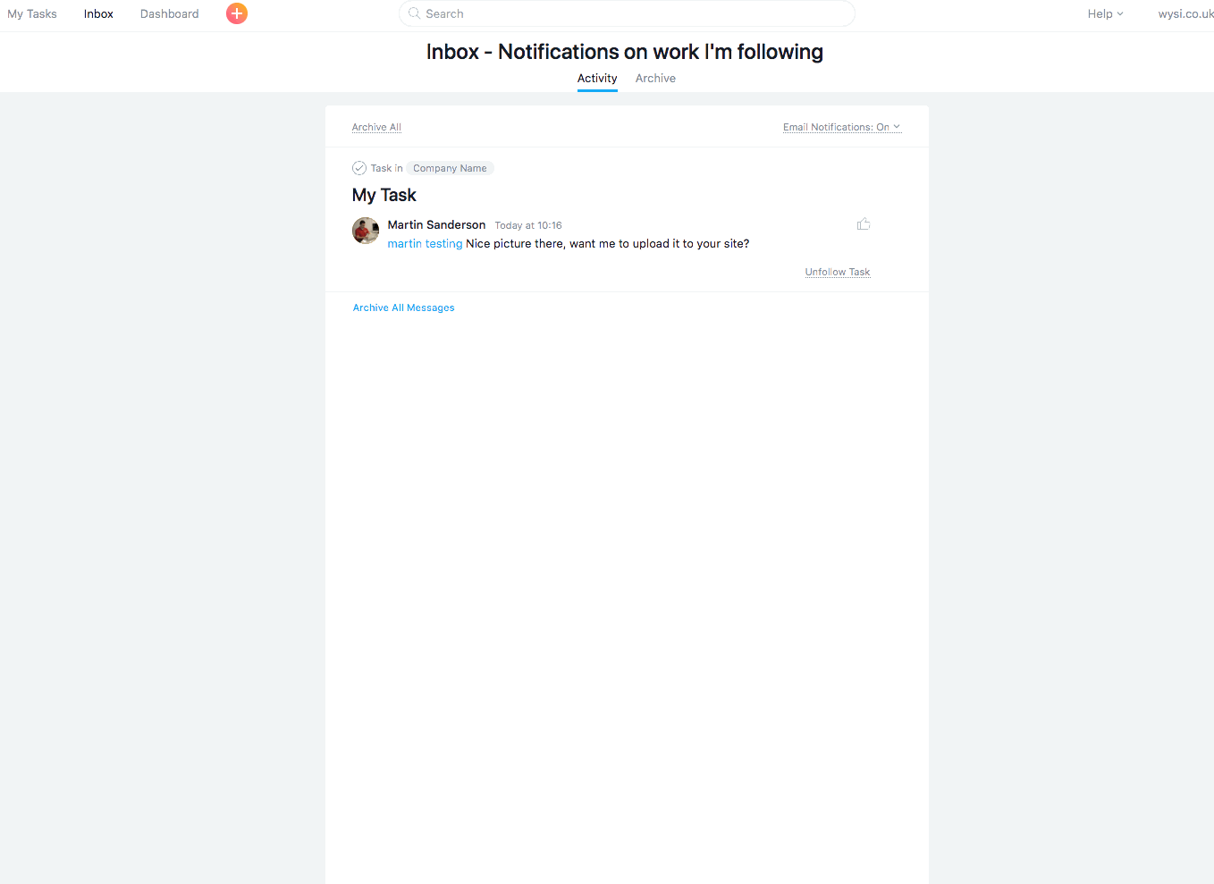 Clean your inbox in Asana