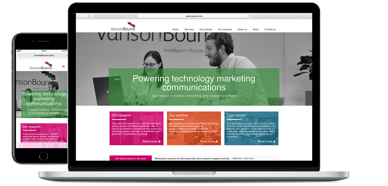 Vanson Bourne Website Device Screenshots