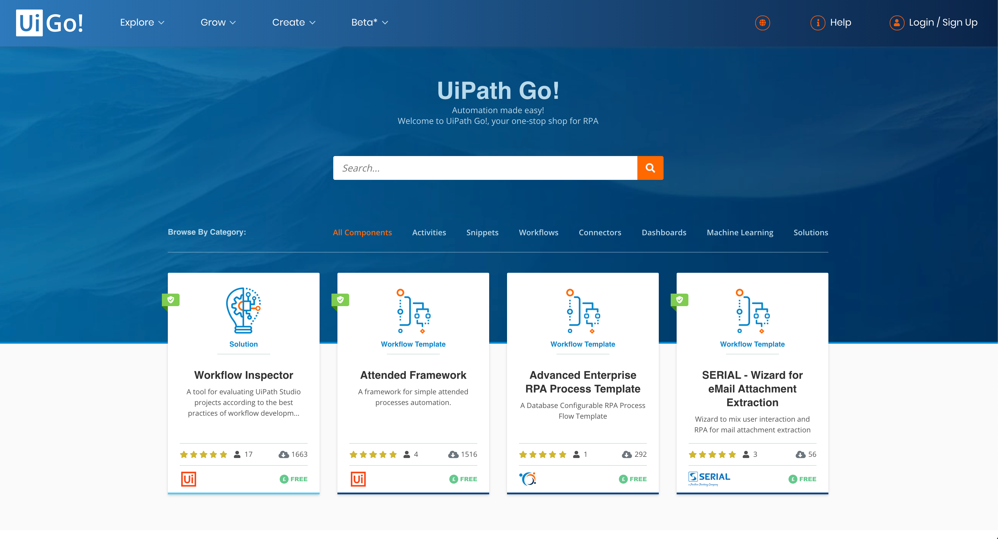 UiPath Website Device Screenshots