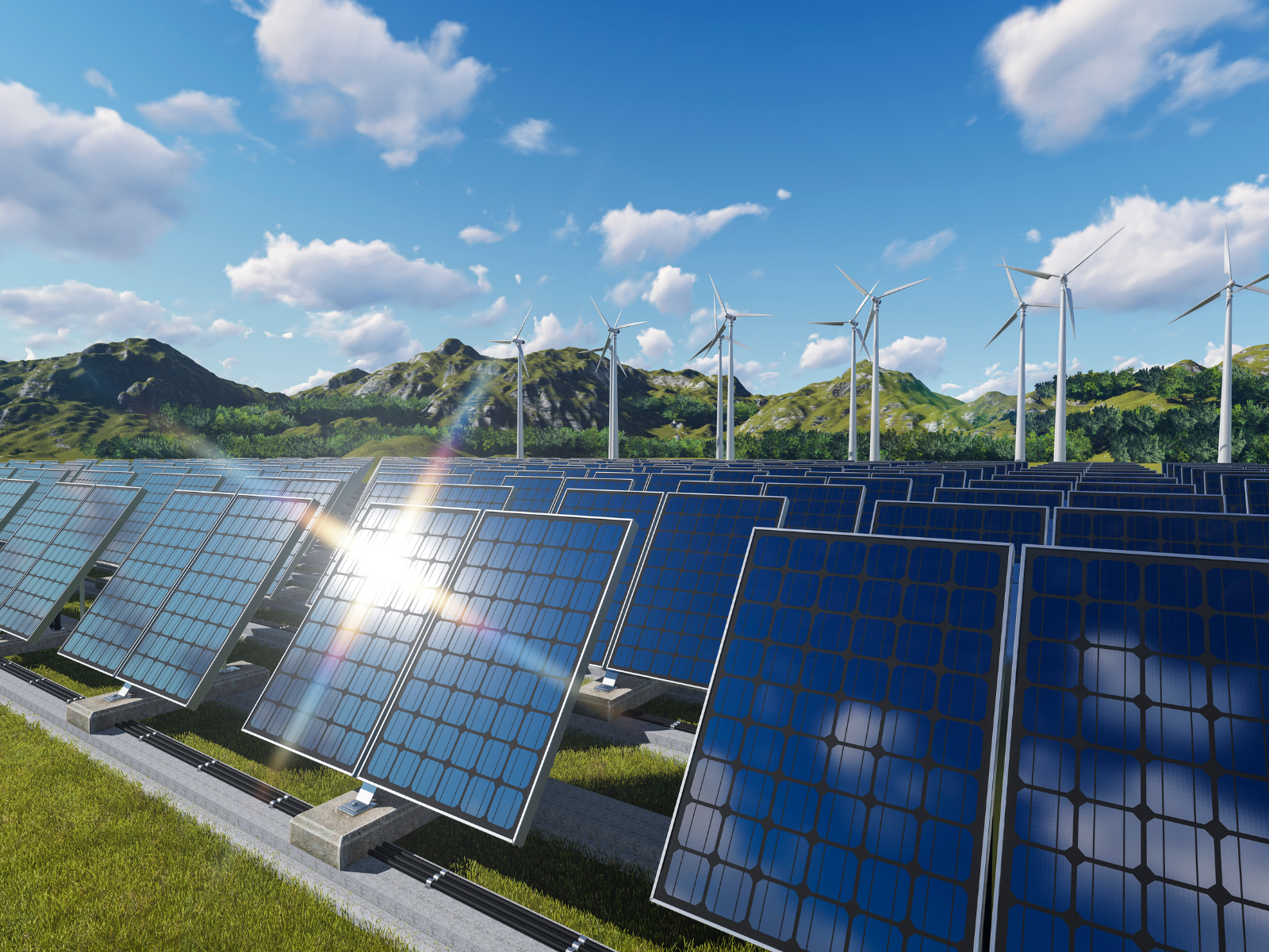 wind turbines and solar farm to support Energy UK cast study