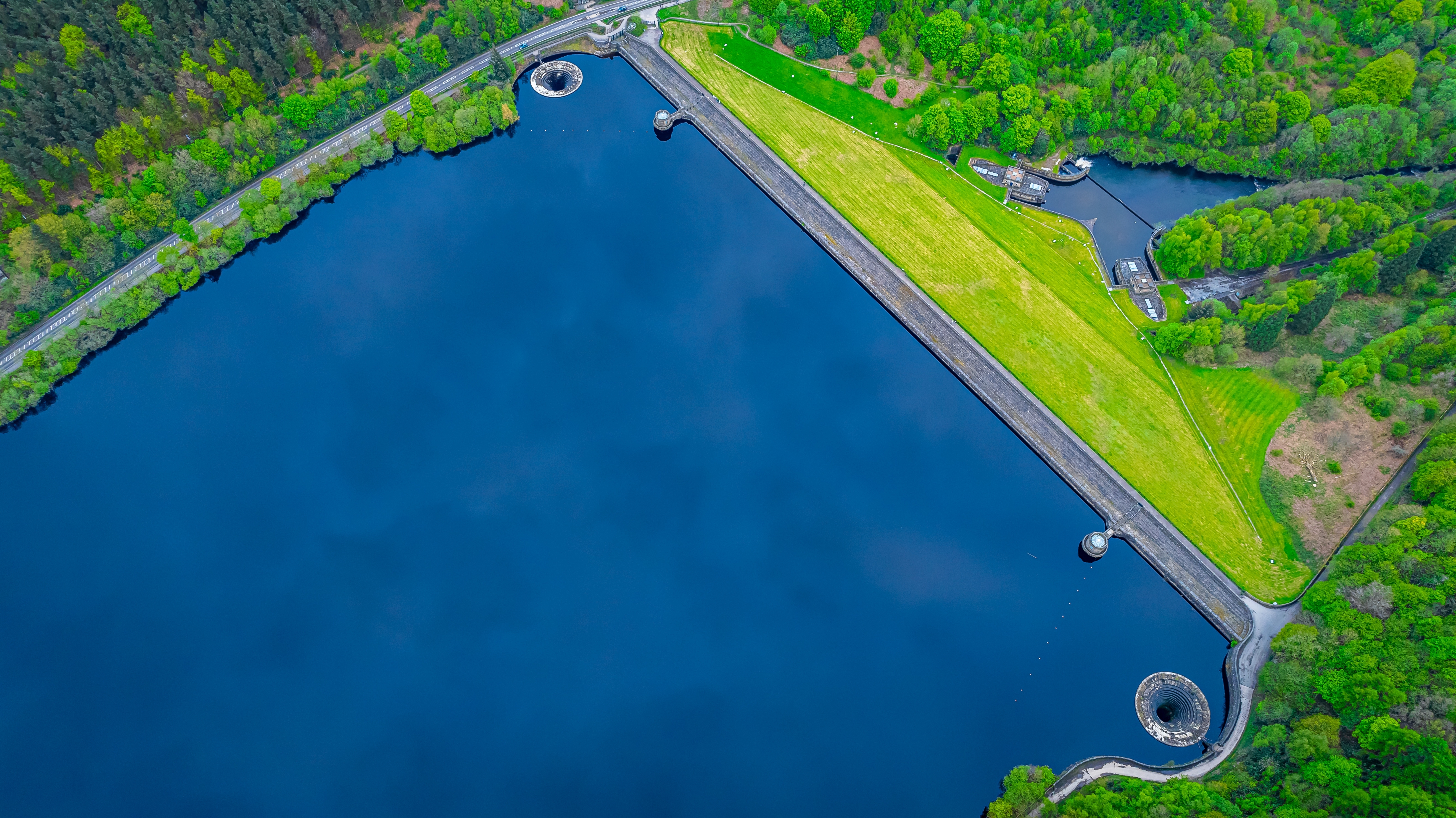 Aerial Image of Reservoir in the UK