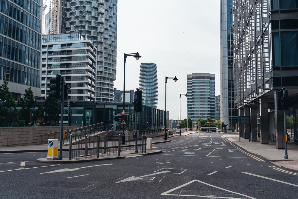 Empty streets in London