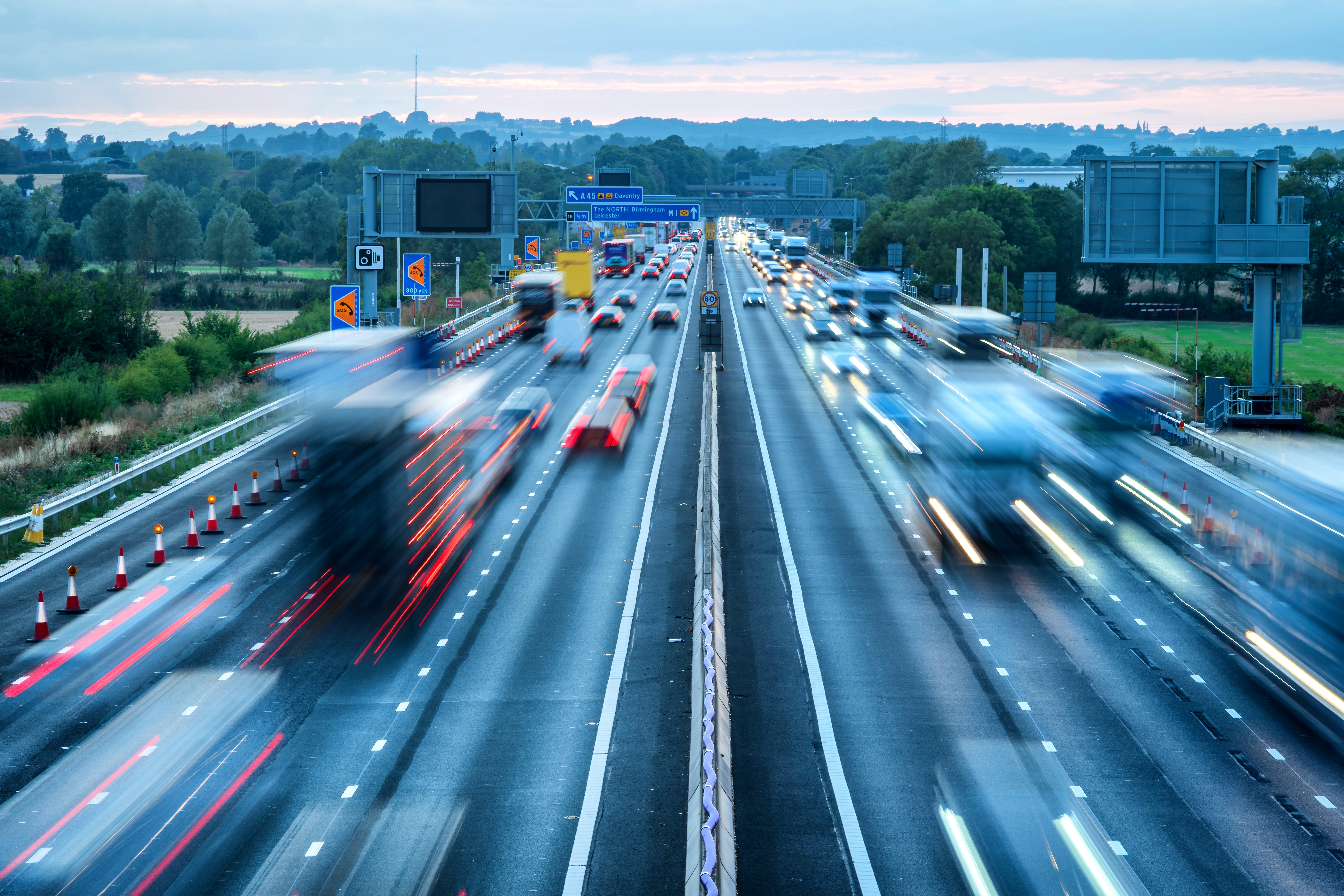 Heavy traffic on motorway in the UK