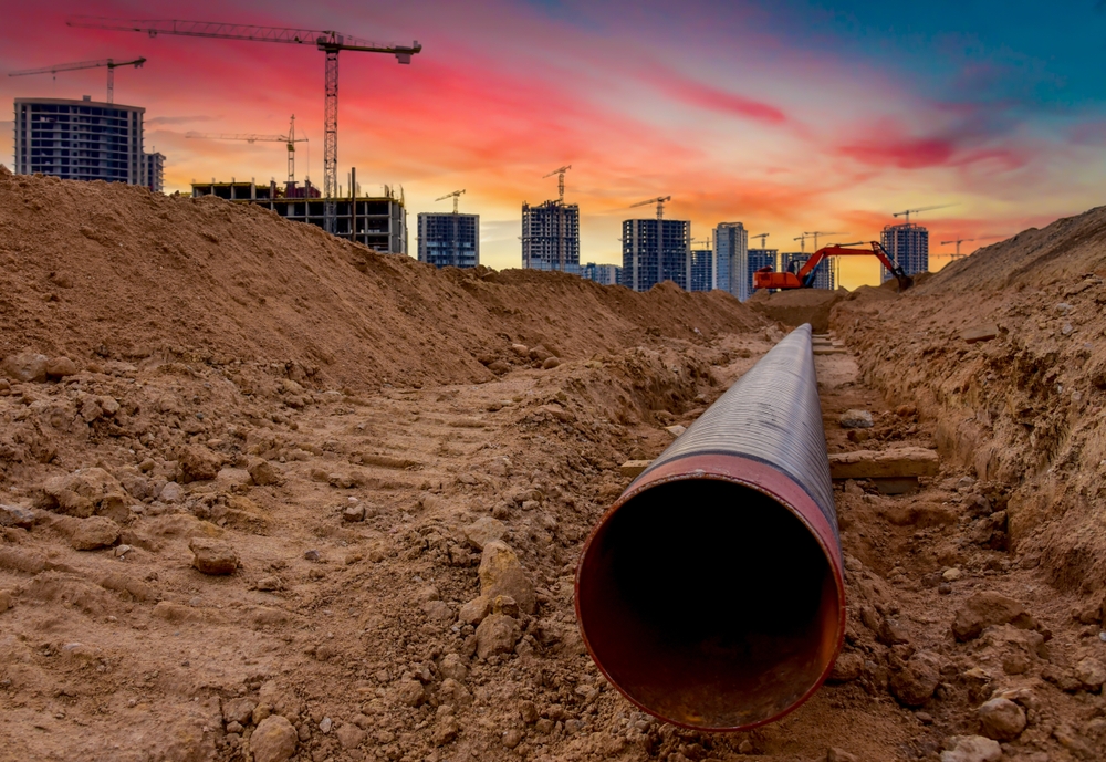 pipe in construction site