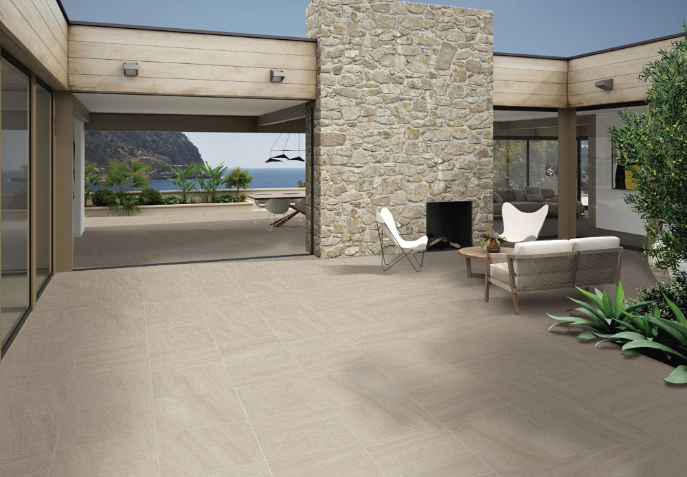 Courtyard Brown Paving laid in a modern courtyard setting. 