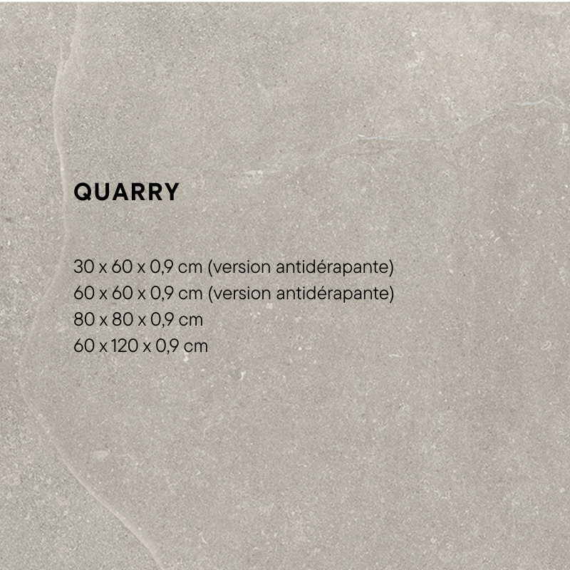 grès cérame Quarry gris OMSTONE Caraïbes Martinique