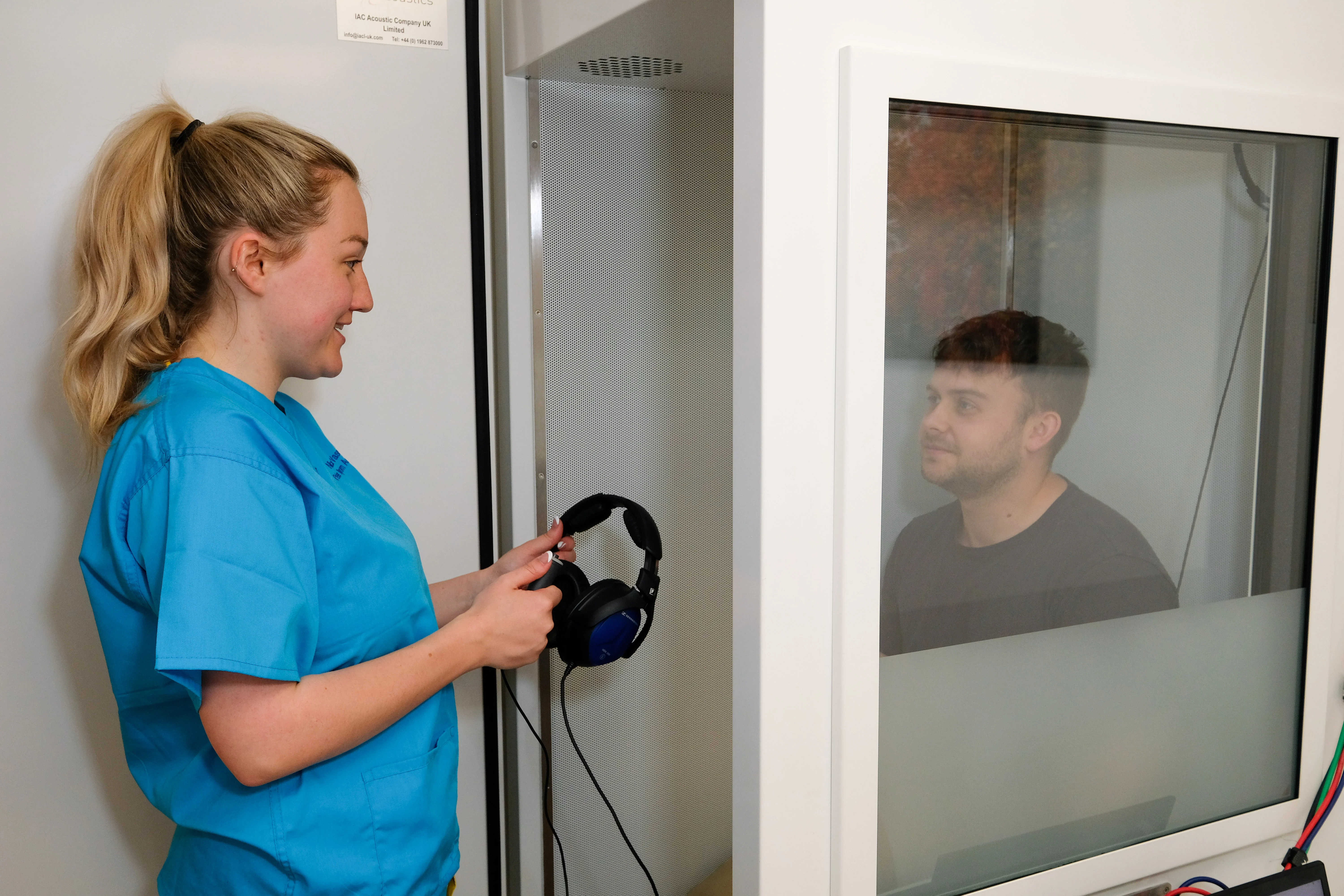 Person undergoing a new hearing test in Sheffield