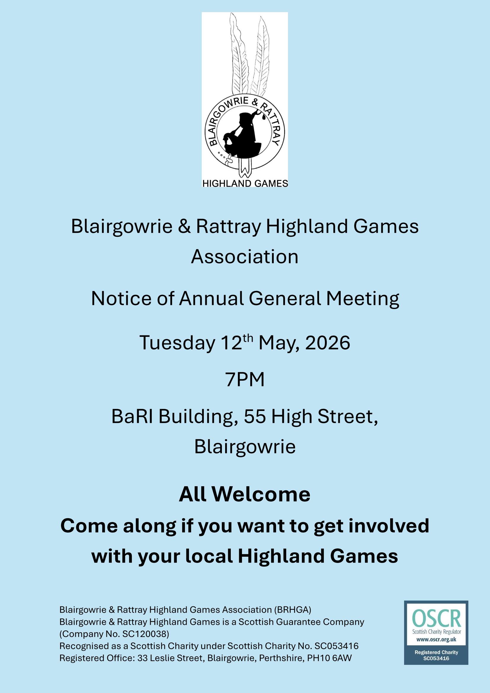 BRHGA - Notice of AGM 2026